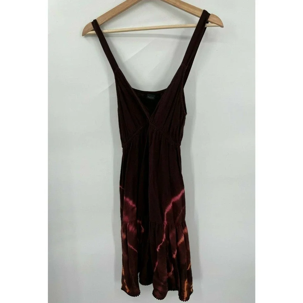 Steve Madden Surplice Swing Flowy Tie-Dye Dress Cover Up Brown Size Medium M